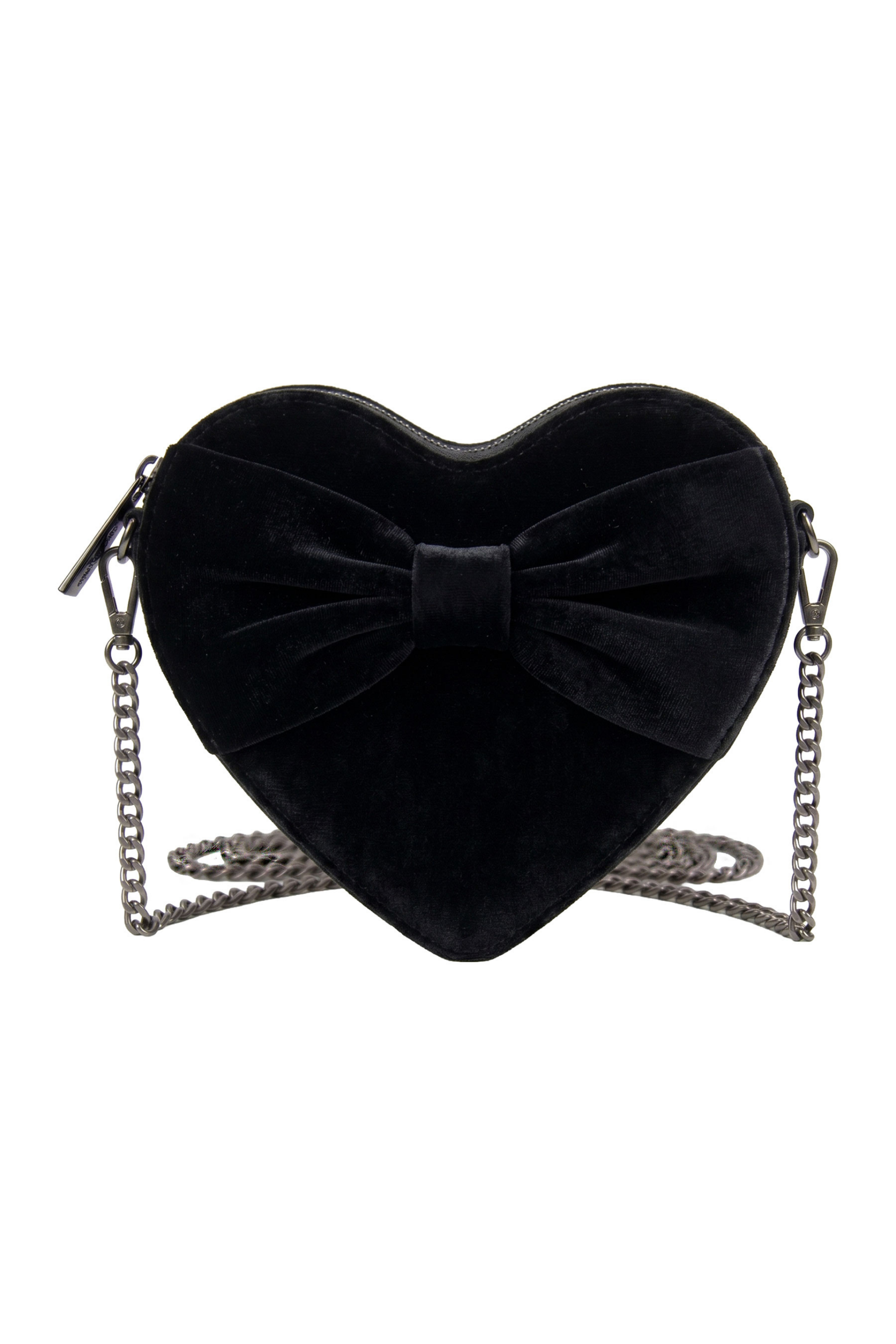 Tasche Samtherz mit Schleife Schwarz #1
