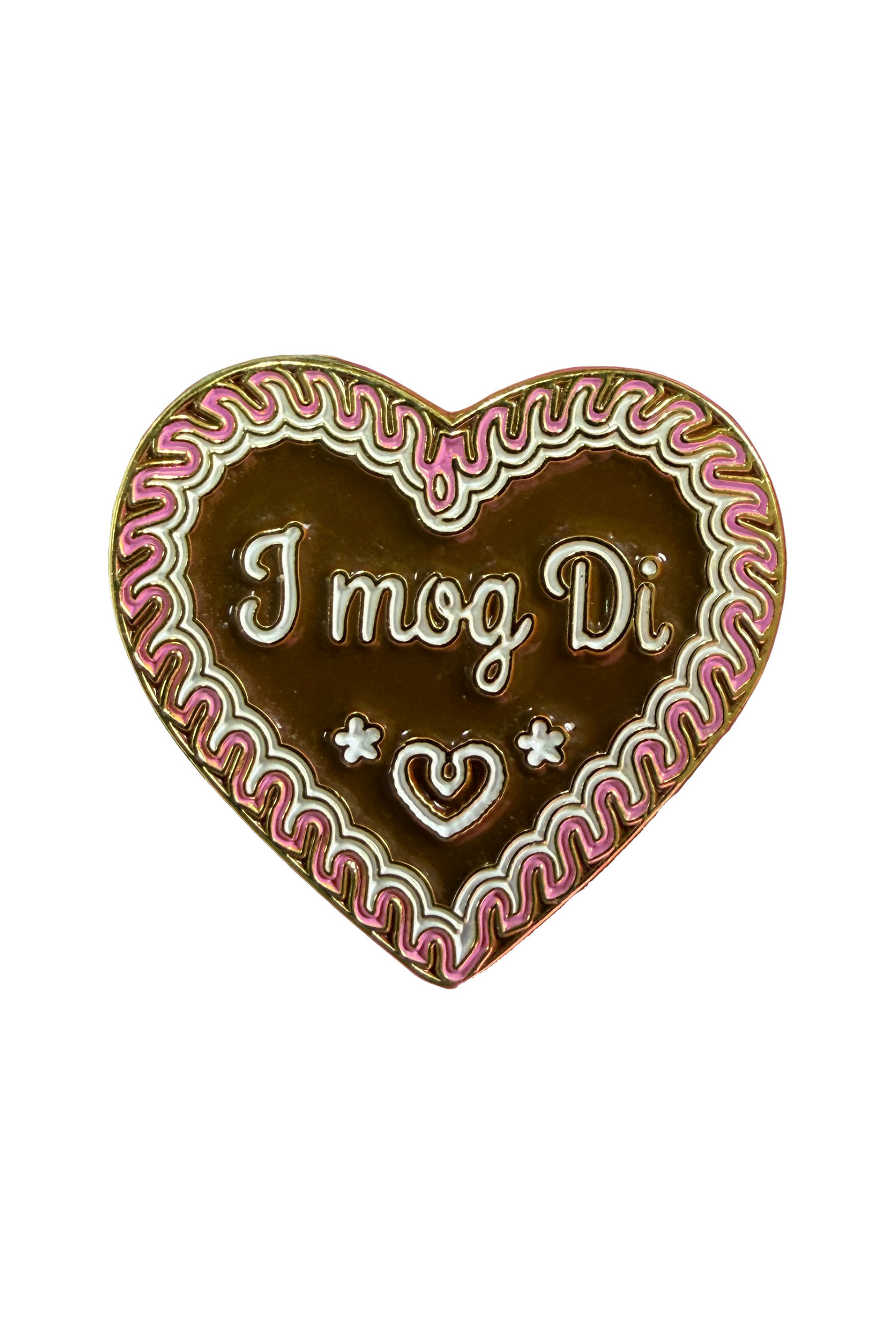 Pin Herz "I mog di" pink-fuchsia #1