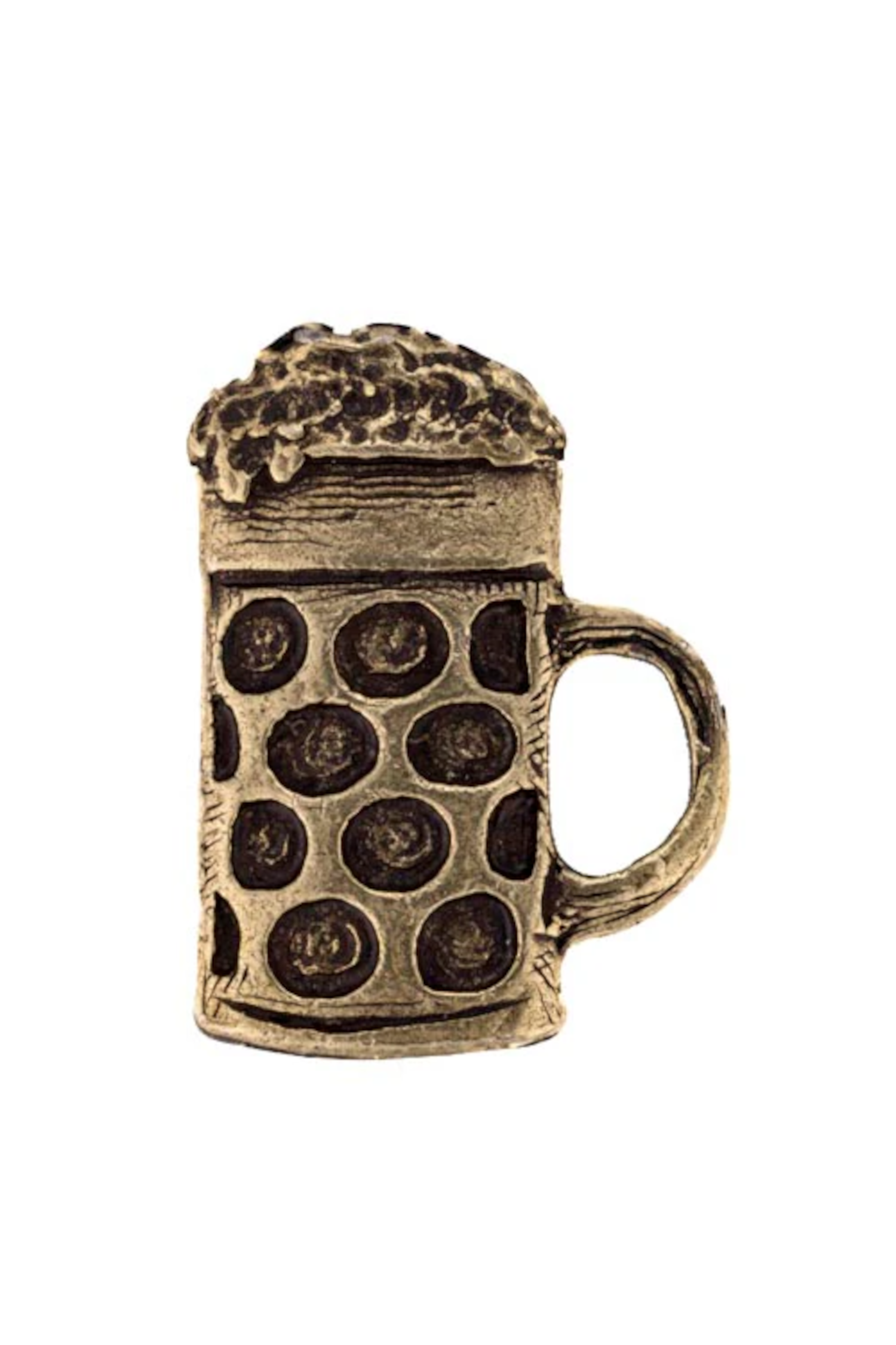 Pin Bierkrug Altmessing #1