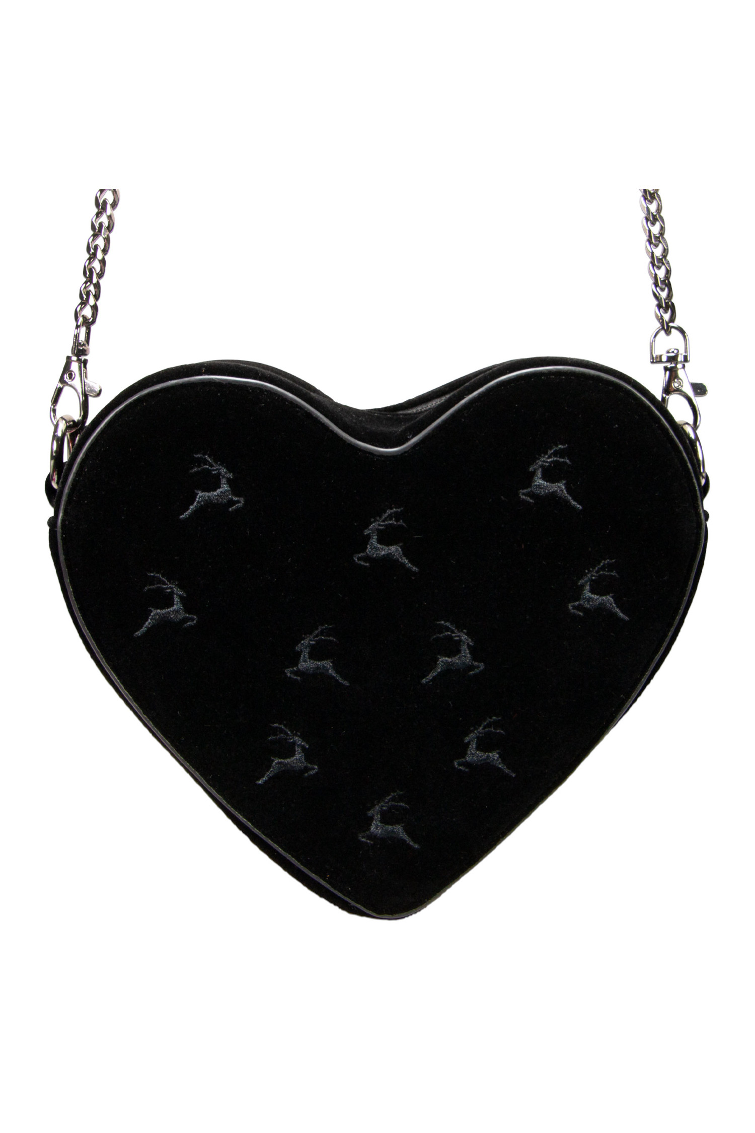 Tasche Samtherz Hirsch  Schwarz #1