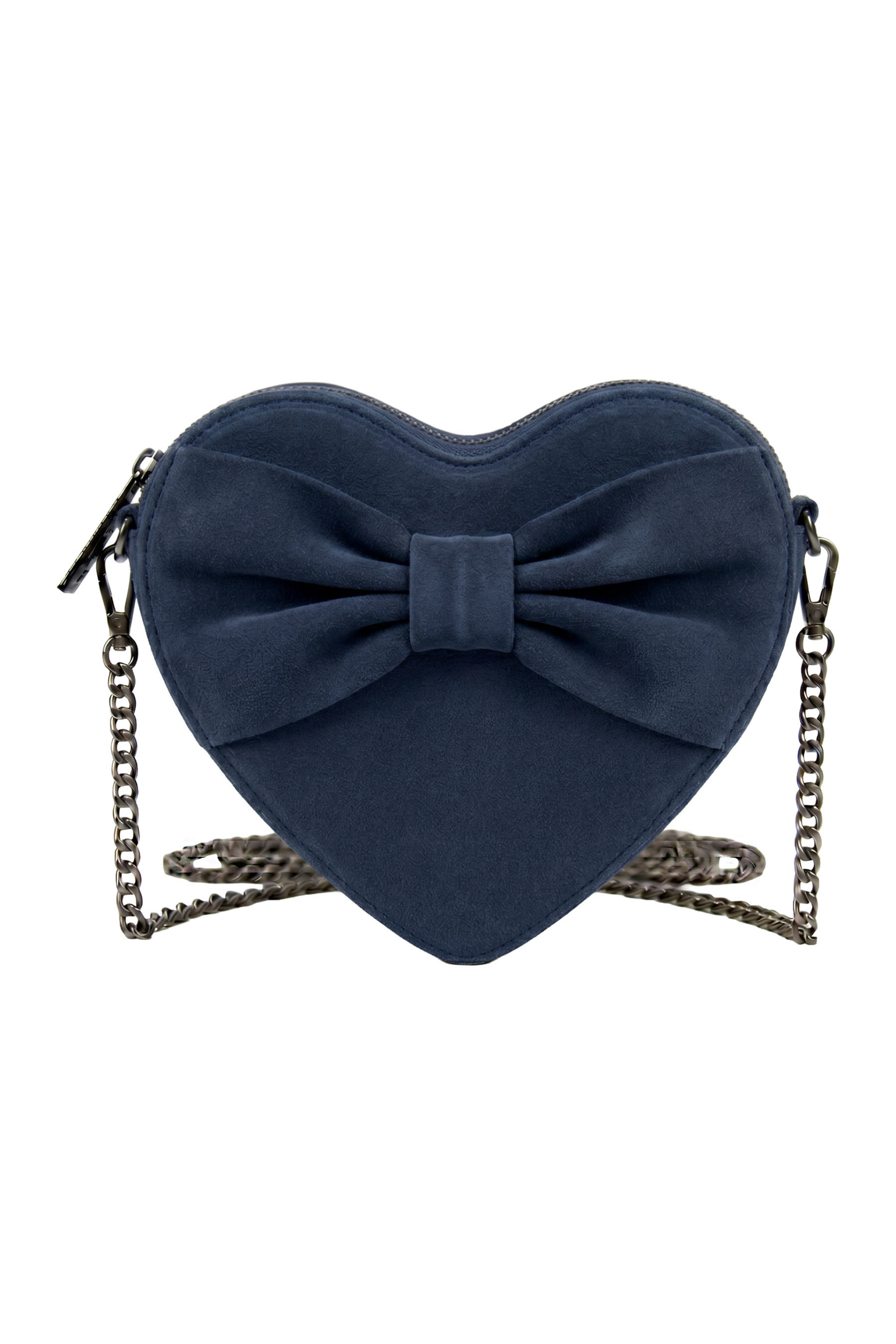Tasche Samtherz mit Schleife Marine #1
