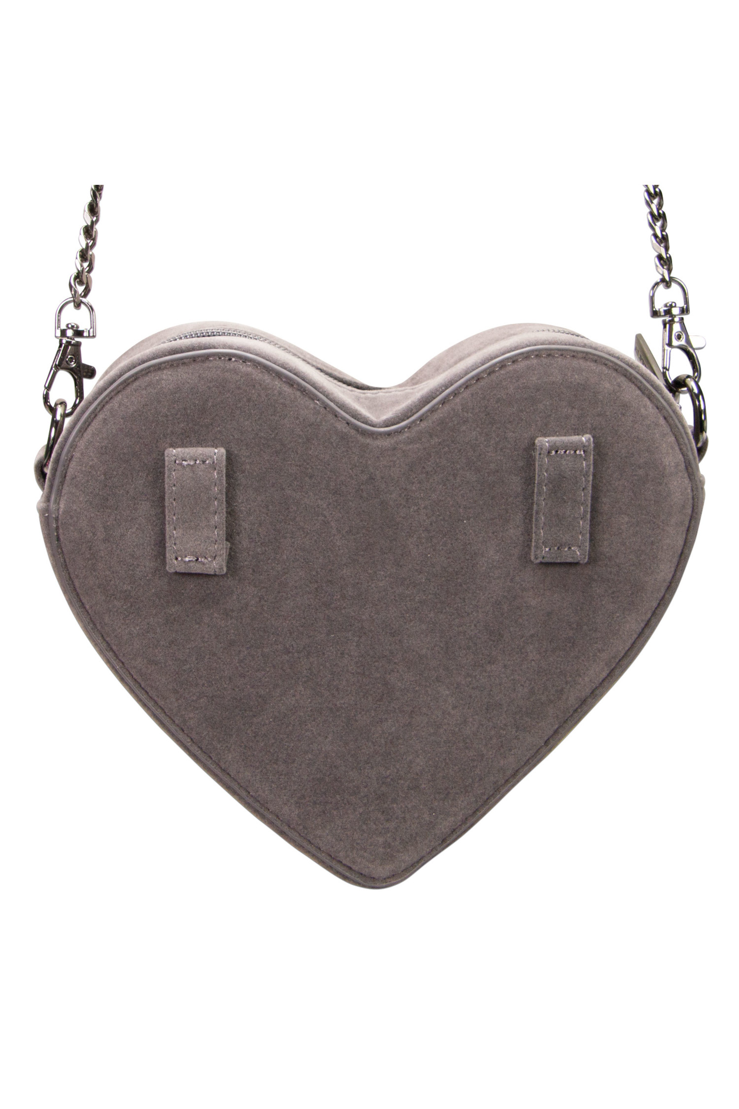 Tasche Samtherz mit Hirsch Grau #3