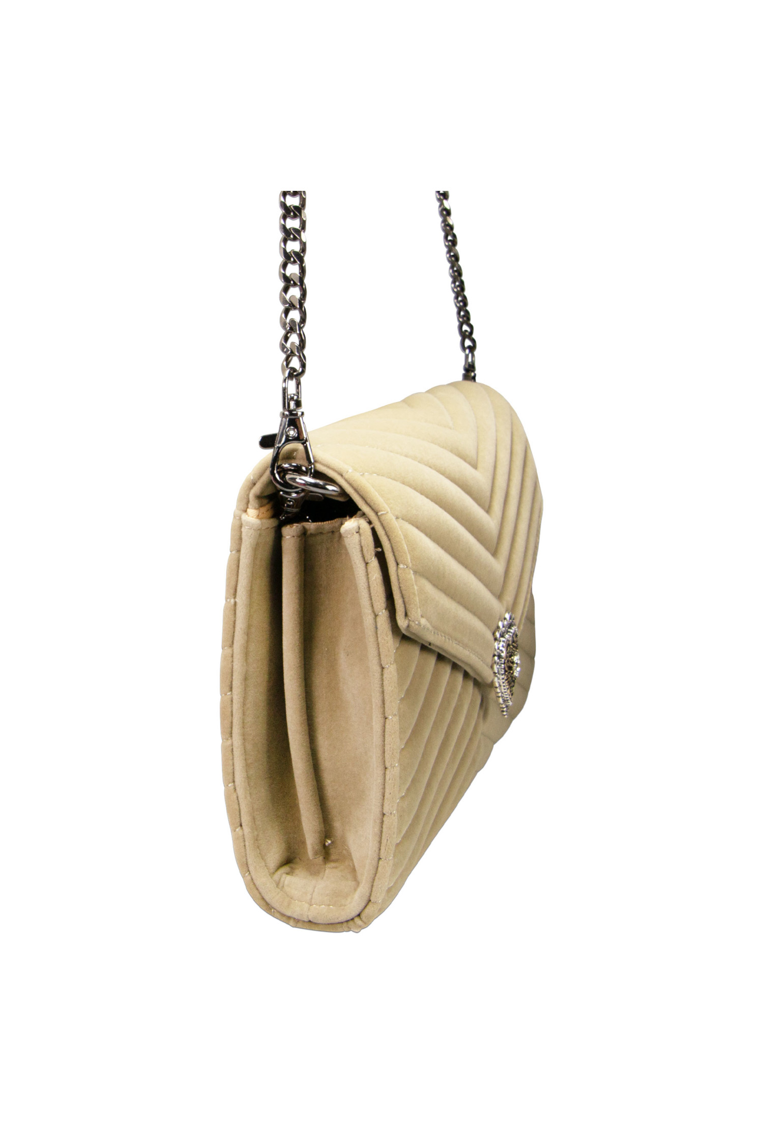 Samtclutch Beige-Braun #3