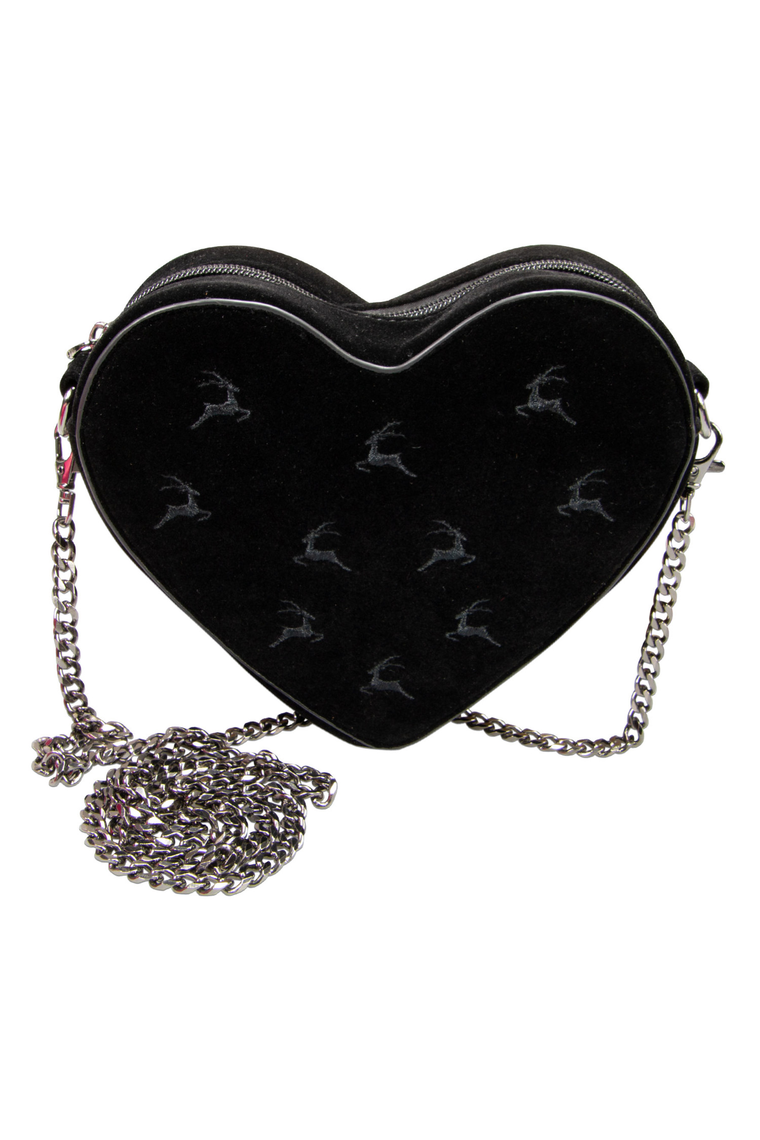 Tasche Samtherz Hirsch  Schwarz #2