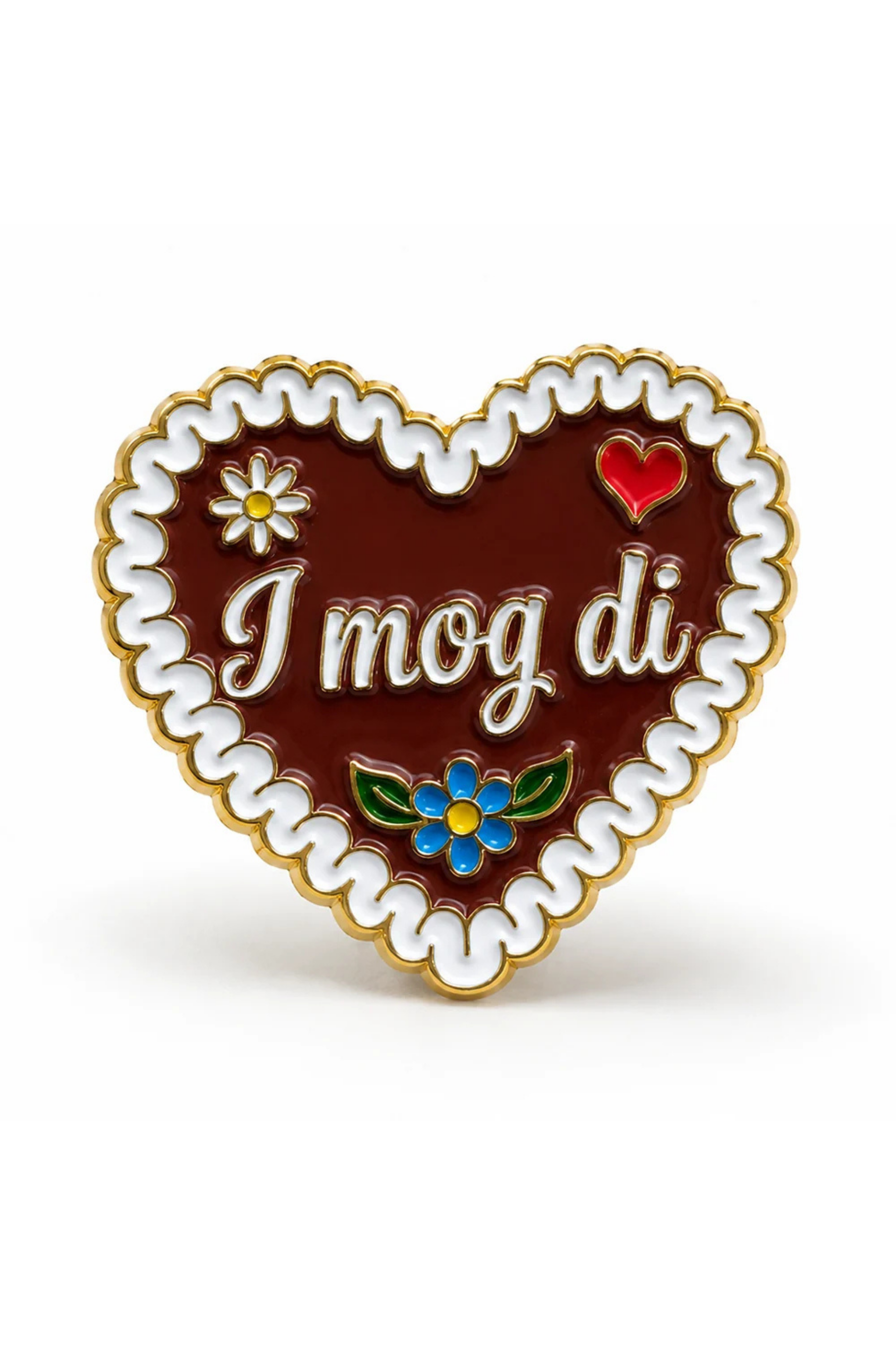 Pin Herz "I mog di" weiß #1