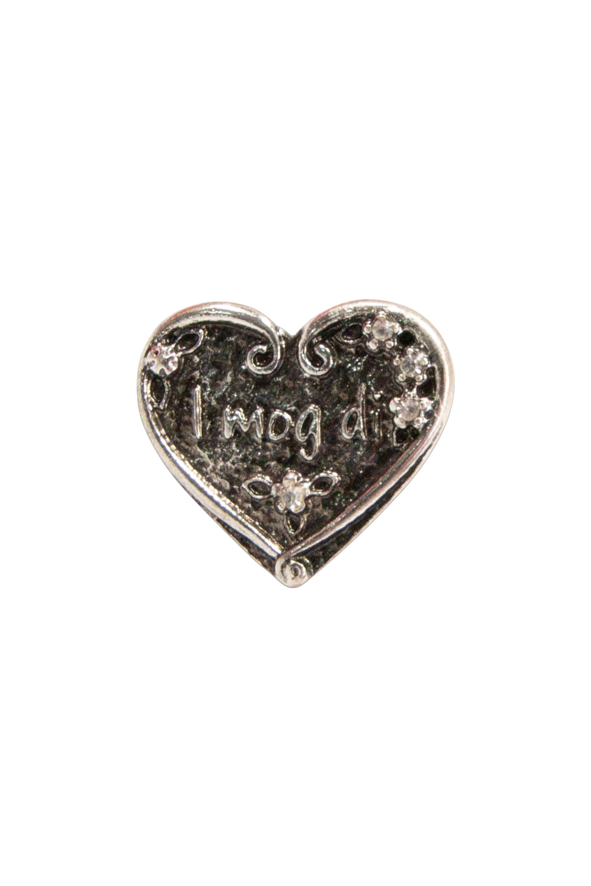 Pin Herz "i mog di" silber #1