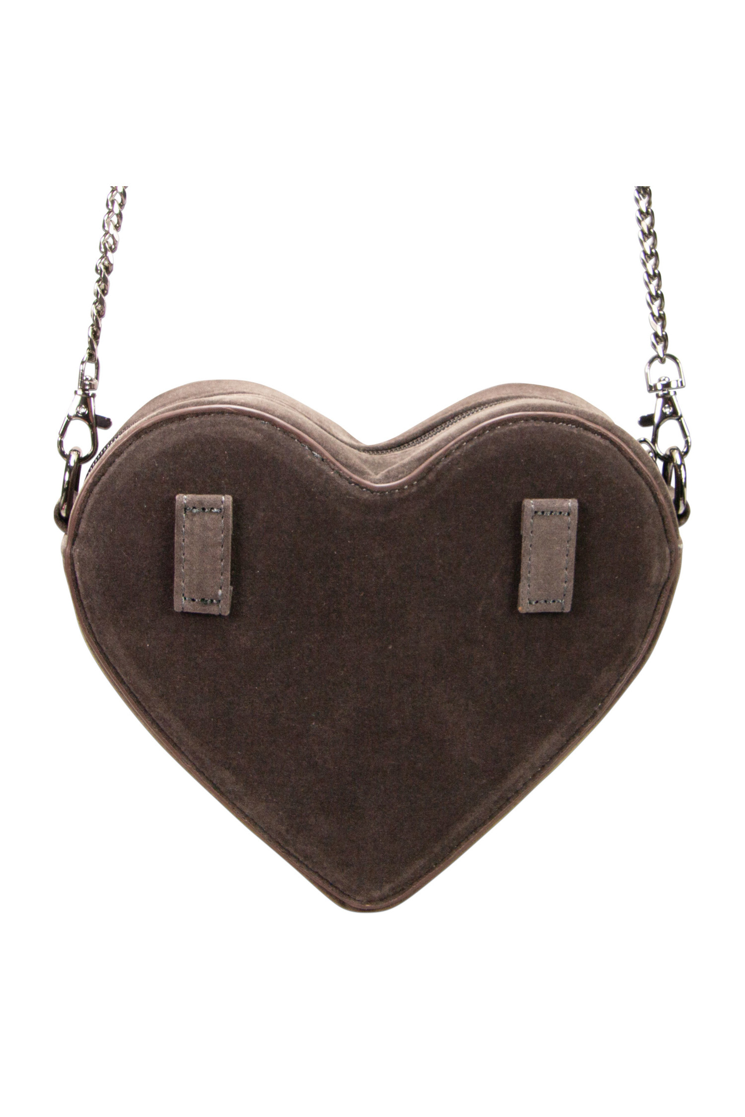 Tasche Samtherz mit Strass Braun #3