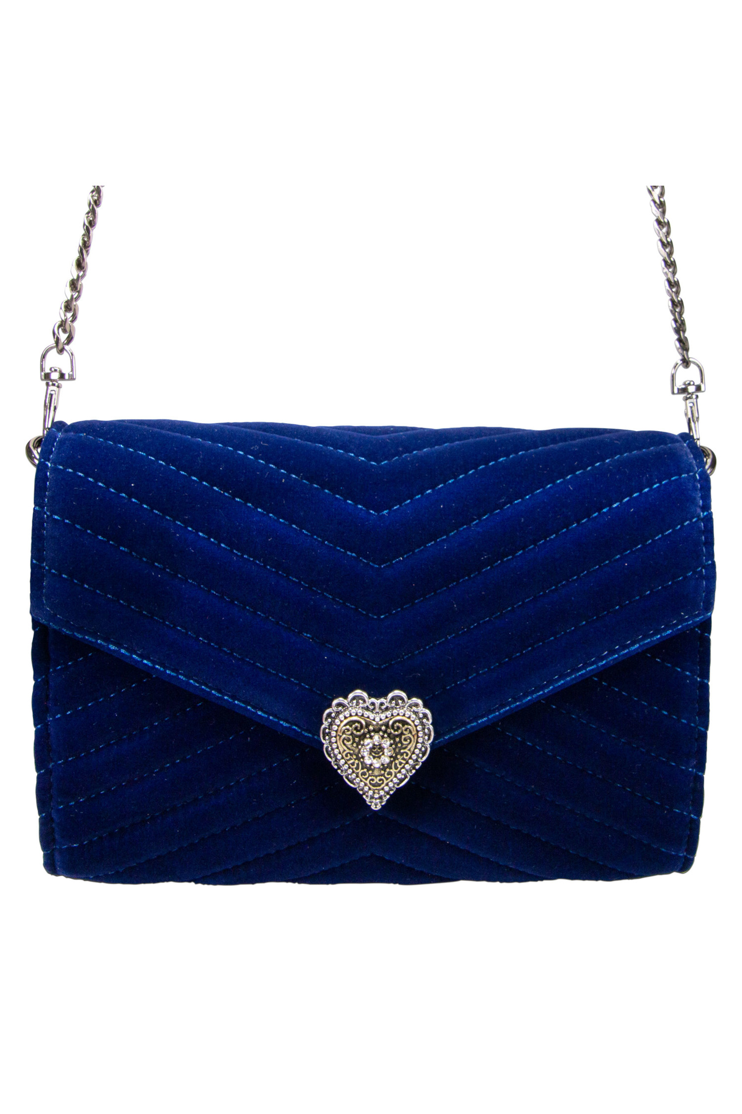 Samtclutch Blau #1