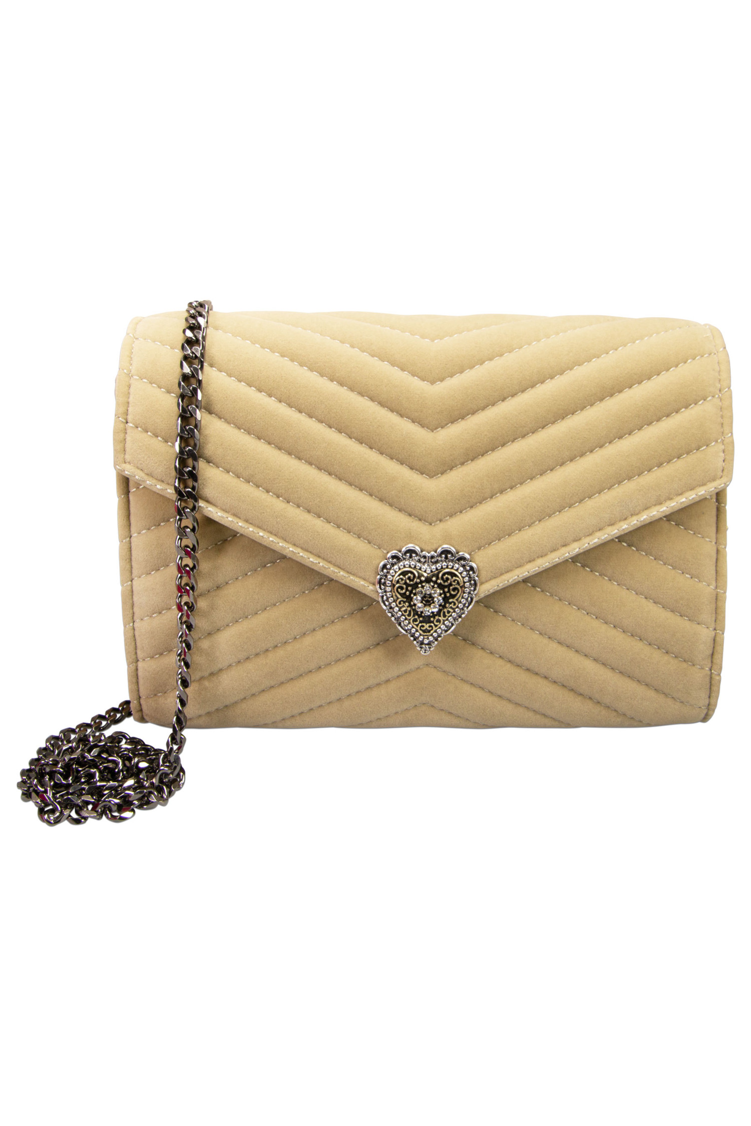 Samtclutch Beige-Braun #2