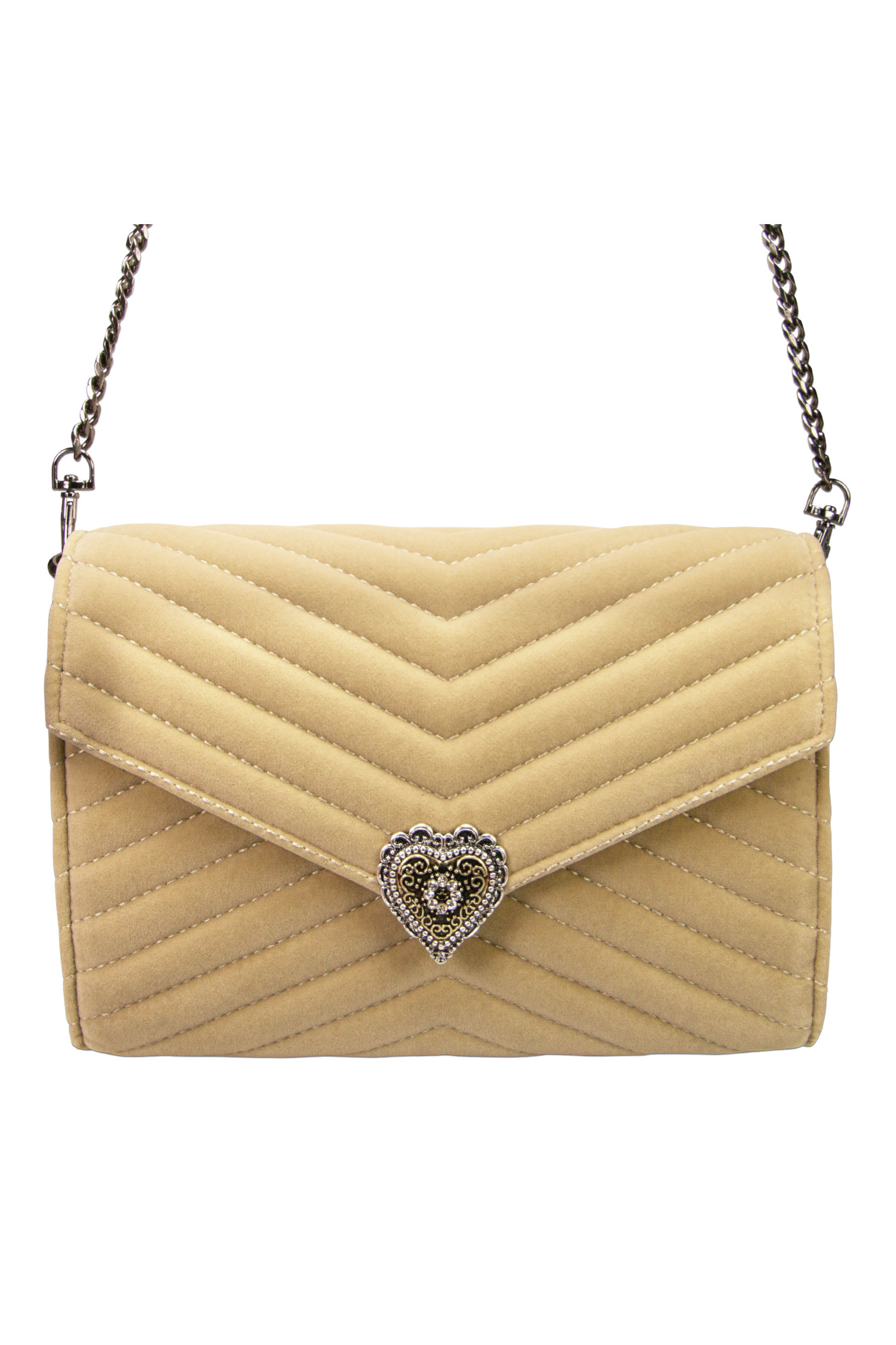 Samtclutch Beige-Braun #1