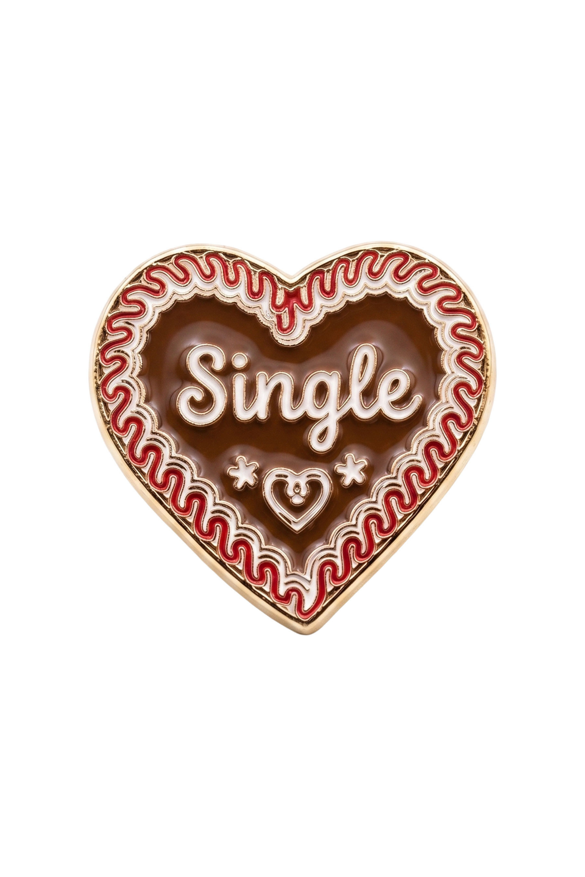 Pin Herz "Single" rot #1