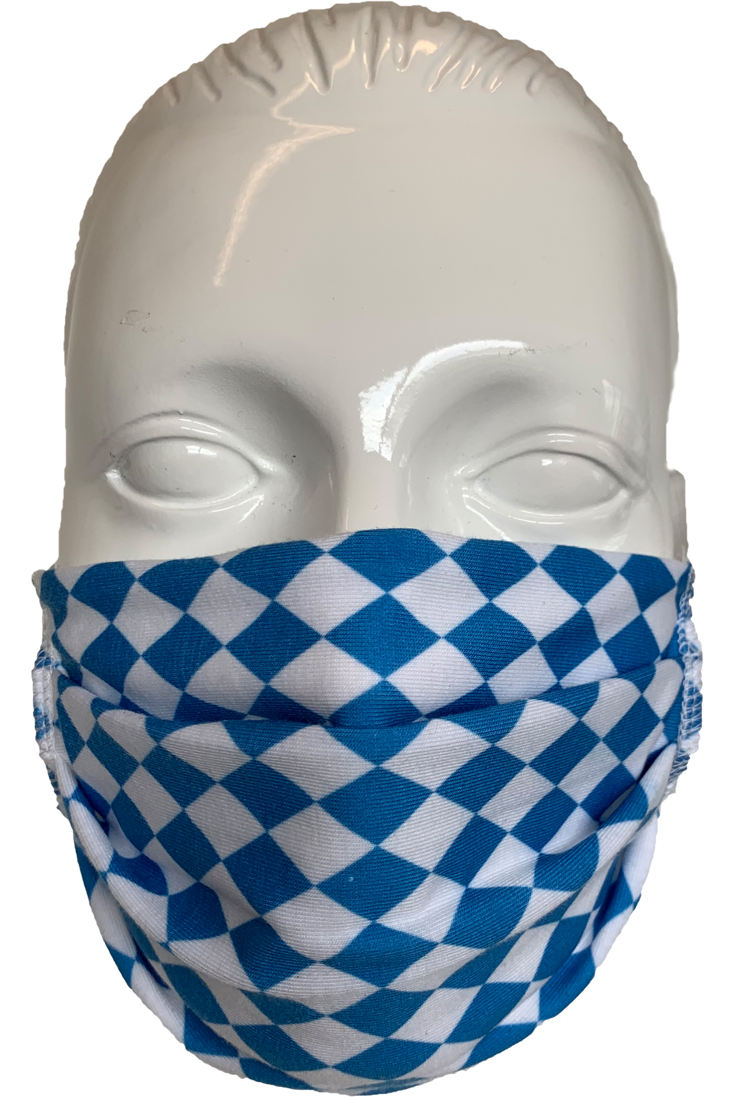 Gesichtsmaske Raute Weiß-Blau * | weiß - blau