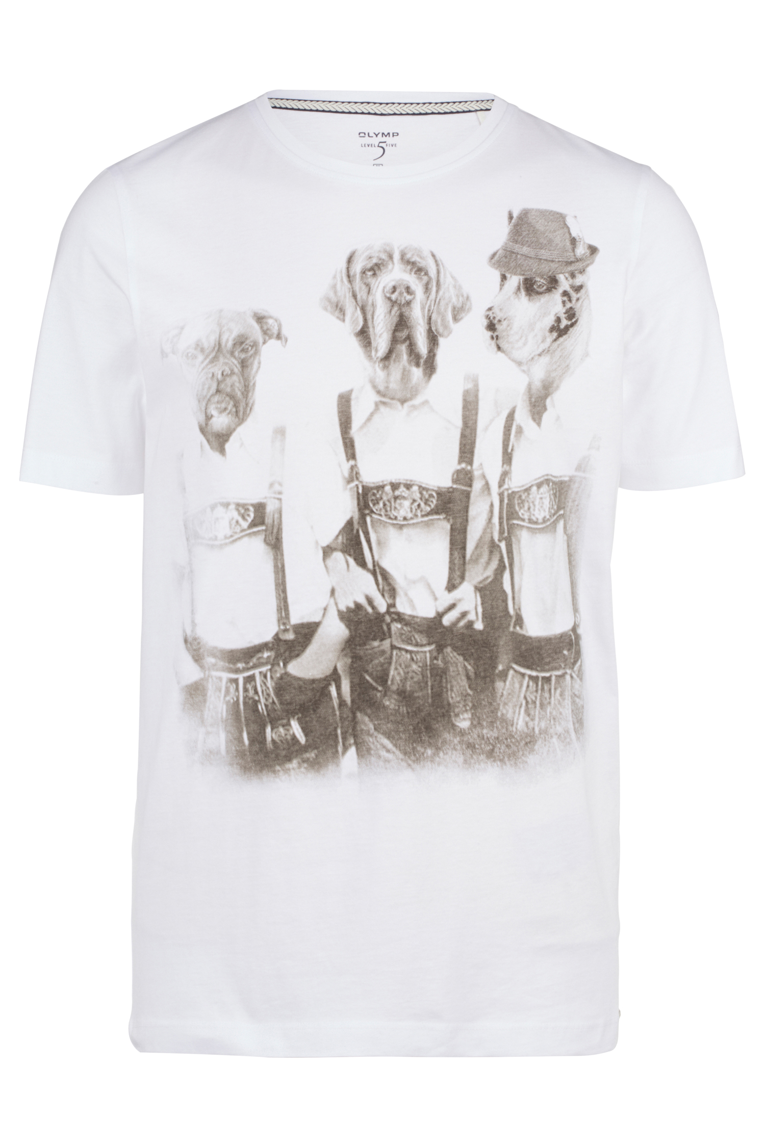 Herren T-Shirt Trachten Hund XL | weiß 00
