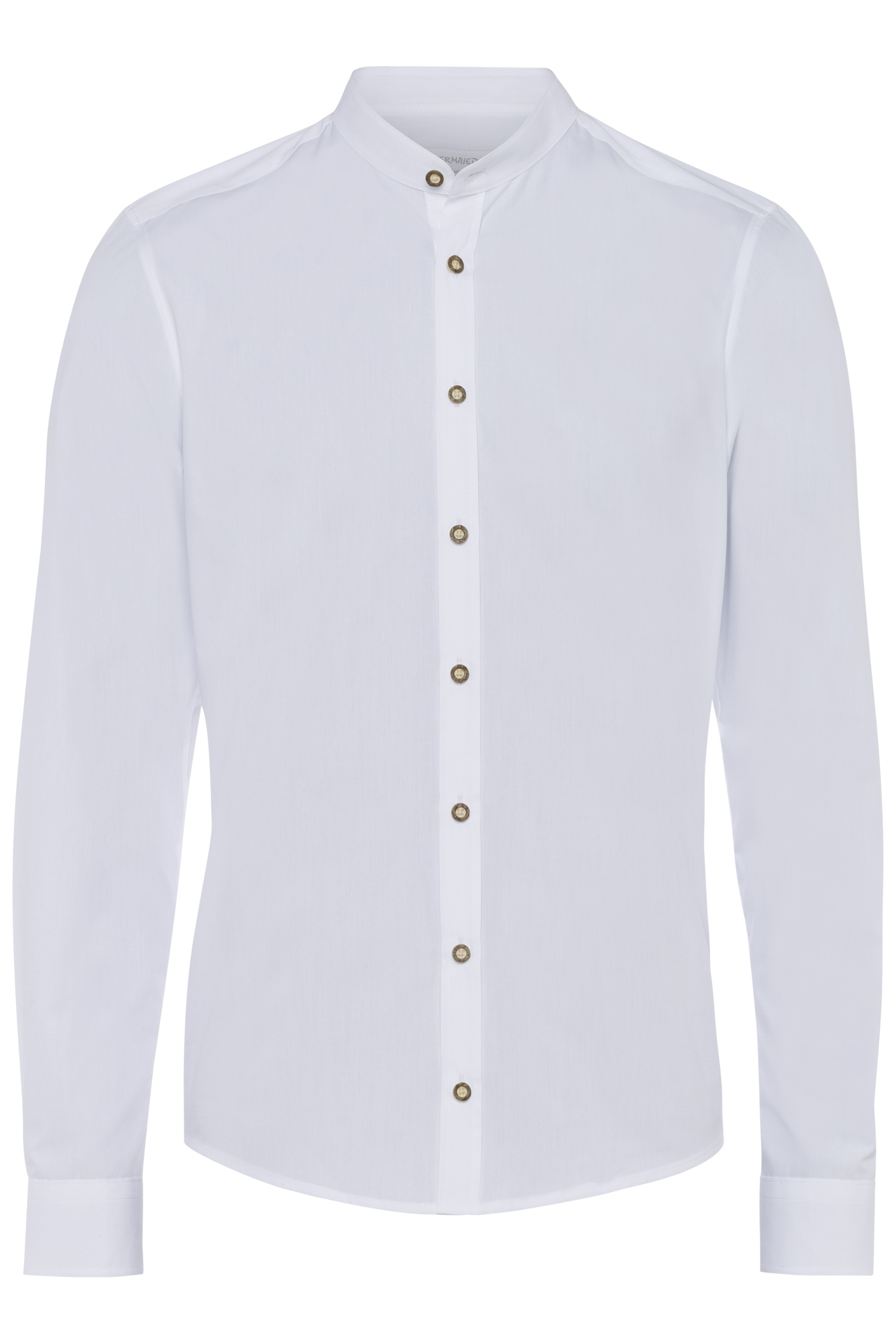 Trachtenhemd Stehkragen modern fit M | 900 uni weiß
