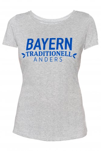 T-Shirt Bayern traditionell anders Damen XL | grau / blau