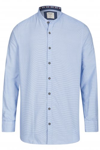 Trachtenhemd Querstreifen M | blau 11